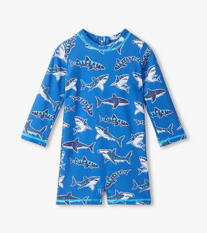 Hatley Baby Boys Patterned Sharks One-Piece Rashguard Swimsuit