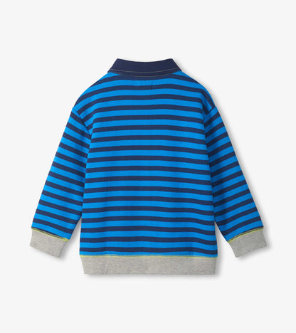 Hatley Boys Printed Stripes Rugby Sweatshirt