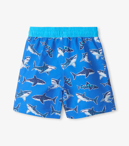 Hatley Boys Patterned Sharks Swim Trunks