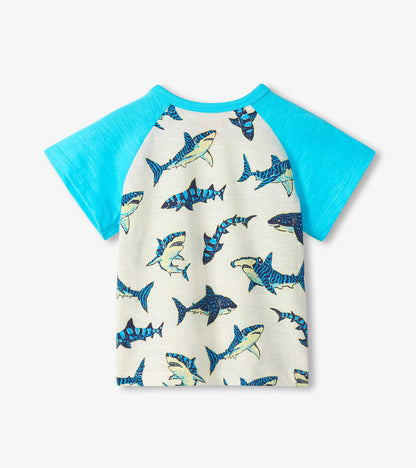 Hatley Baby & Toddler Boys Glow in the Dark Sharks Raglan T-Shirt