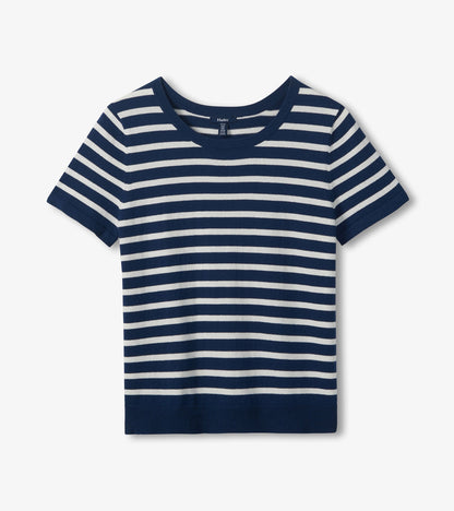 Hatley Simone Knit Tee - Navy & White Stripes