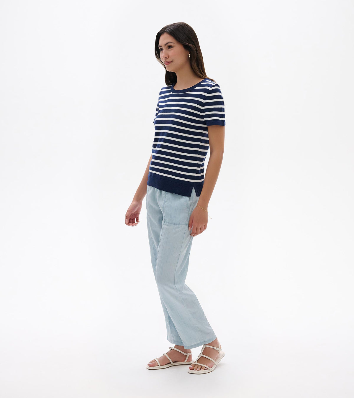 Hatley Simone Knit Tee - Navy & White Stripes