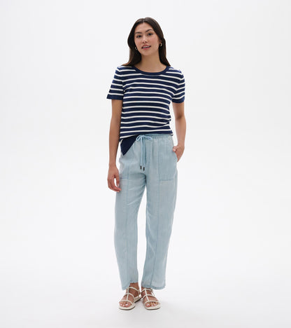 Hatley Simone Knit Tee - Navy & White Stripes
