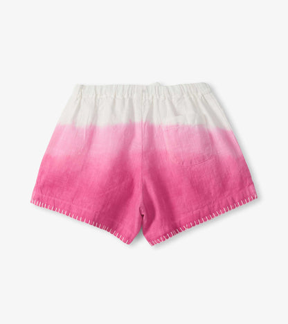 Hatley Girls Raspberry Dip Dye Woven Easy Shorts