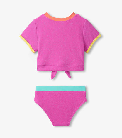 Hatley Girls Hot Pink Tie-Front Two-Piece Swimsuit