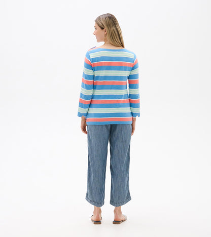 Hatley Button Breton - Azure Stripes