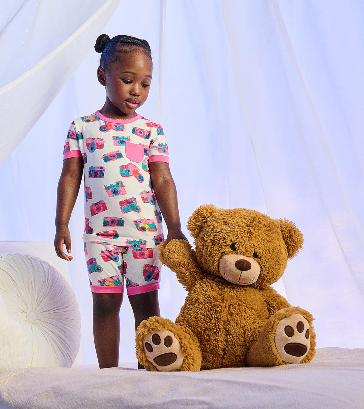 Hatley Girls Sketchy Cameras Bamboo Short Pajama Set