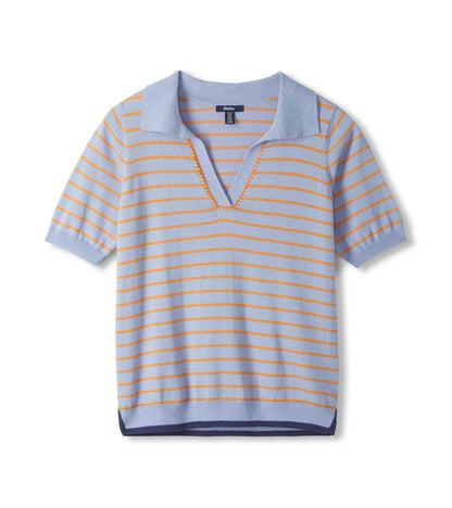 Hatley Johnny Collar Top - Serenity Stripe