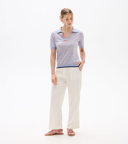 Hatley Johnny Collar Top - Serenity Stripe