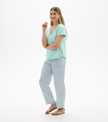 Hatley Sadie V-Neck Tee - Sea Glass
