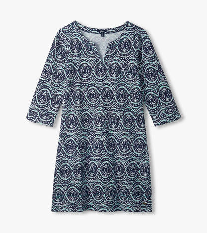 Hatley Lily Notch Neck Dress - Soft Ikat