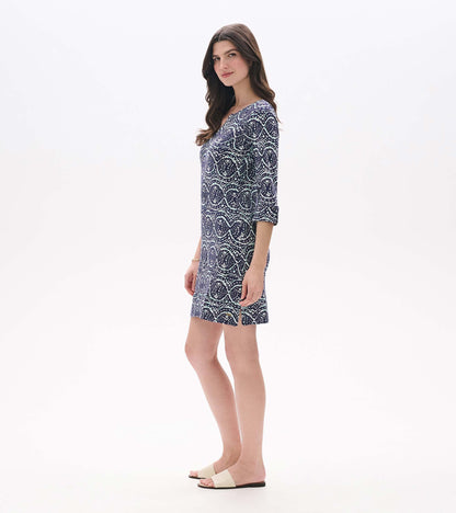 Hatley Lily Notch Neck Dress - Soft Ikat