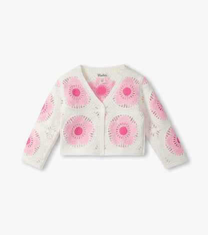 Hatley Baby & Toddler Girls Pink & Cream Flower Crochet Cardigan