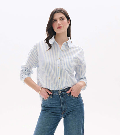 Hatley Relaxed Button Down - Cashmere Blue Stripes