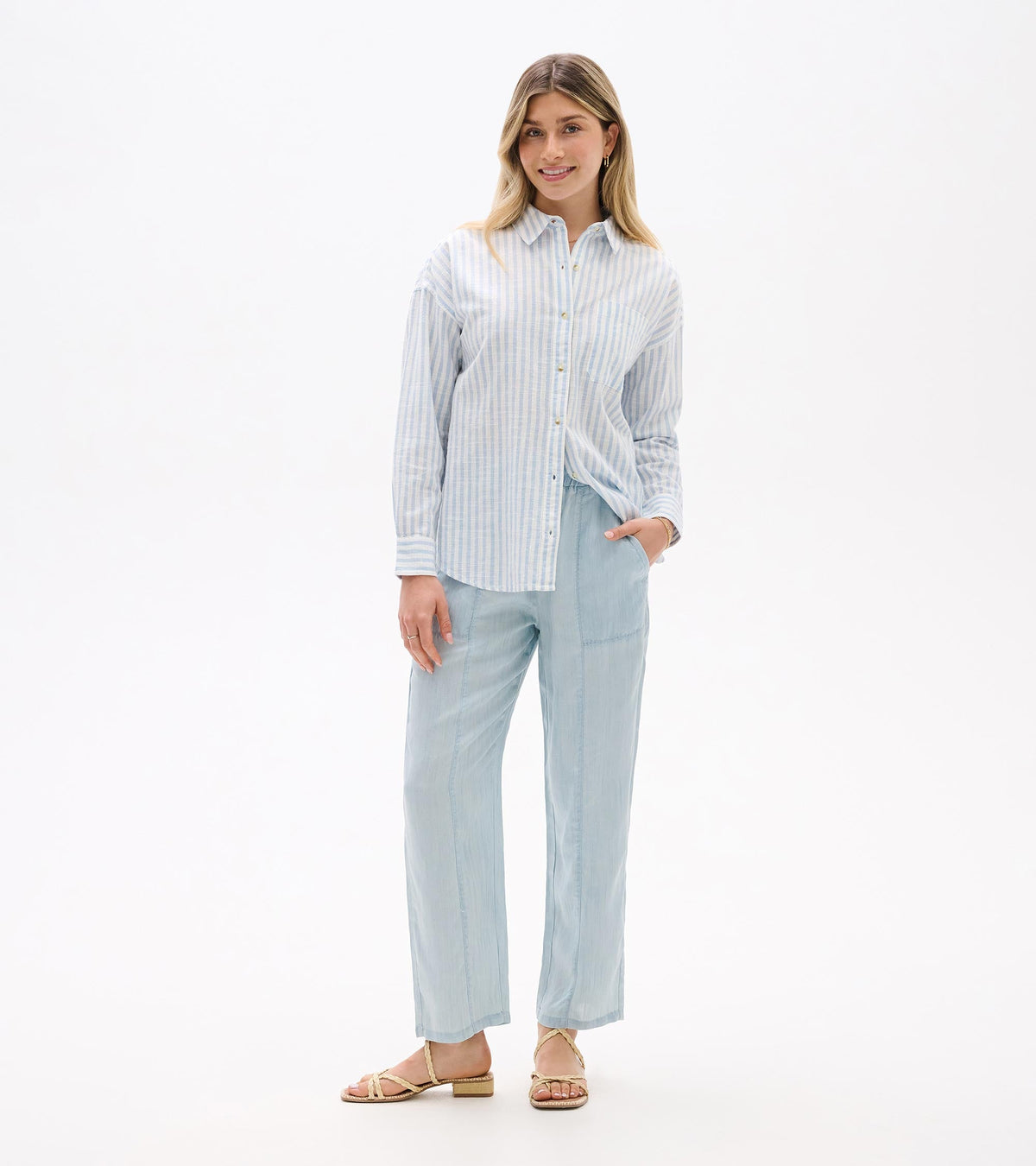 Hatley Relaxed Button Down - Cashmere Blue Stripes