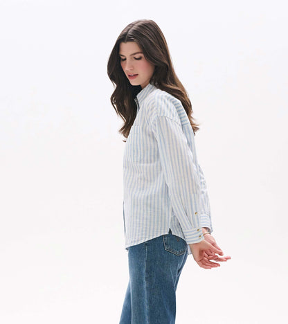 Hatley Relaxed Button Down - Cashmere Blue Stripes