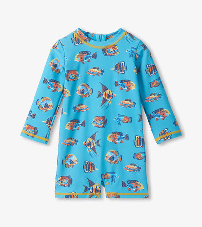 Hatley Baby Boys Tropical Ocean One-Piece Rashguard Swimsuit