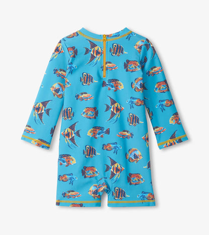 Hatley Baby Boys Tropical Ocean One-Piece Rashguard Swimsuit