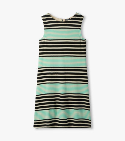 Hatley Sofia Dress - Black Colorblock Stripes