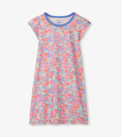 Hatley Girls Whimsical Flowers Ruffle Hem Nightdress