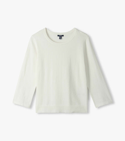 Hatley 3/4 Sleeve Knit Top - White