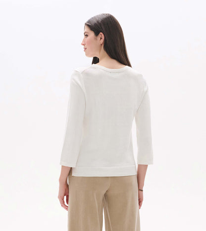 Hatley 3/4 Sleeve Knit Top - White
