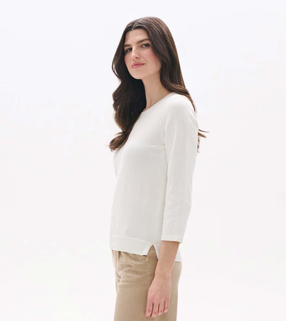 Hatley 3/4 Sleeve Knit Top - White