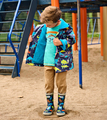 Hatley Boys Neon Dinos Rain Jacket